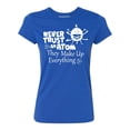thumbnail image 1 of P&B Never Trust an Atom they Make Up Everything Women's T-shirt, Royal, L, 1 of 2