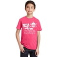 thumbnail image 1 of P&B Never Trust an Atom they Make Up Everything Youth T-shirt, Cyber Pink, M, 1 of 2