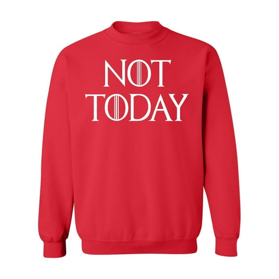 P&B Not Today God of Death Funny Novelty T-shirt Crewneck Sweatshirt, 3XL, Red