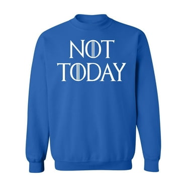 P&B Not Today God of Death Funny Novelty T-shirt Crewneck Sweatshirt, L, Royal