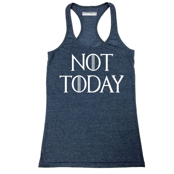 P&B Not Today God of Death Funny Novelty T-shirt Women's Tank Top, L, H. Navy