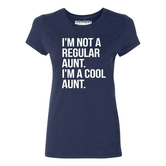 P&B Not a Regular Aunt I'm a Cool Aunt Women's T-shirt, Navy, 2XL