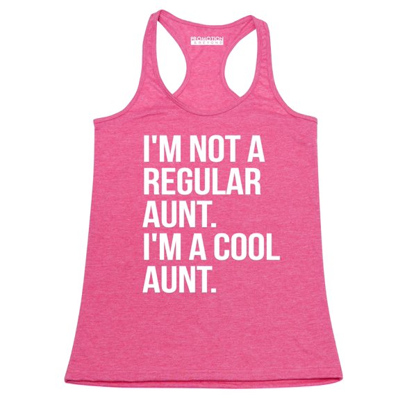 P&B Not a Regular Aunt I'm a Cool Aunt Women's Tank Top, Heather Pink, XL