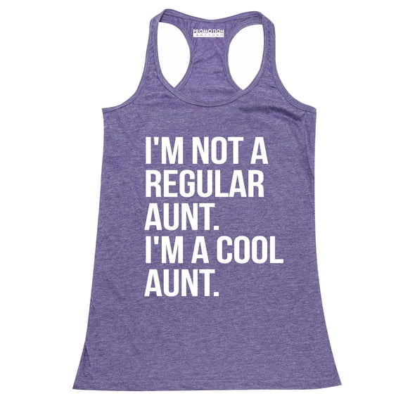 P&B Not a Regular Aunt I'm a Cool Aunt Women's Tank Top, Heather Purple, 2XL