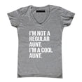 thumbnail image 1 of P&B Not a Regular Aunt I'm a Cool Aunt Women's V-neck, Heather Gray, XL, 1 of 2