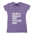 thumbnail image 1 of P&B Not a Regular Aunt I'm a Cool Aunt Women's V-neck, Heather Purple, XL, 1 of 2