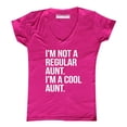 thumbnail image 1 of P&B Not a Regular Aunt I'm a Cool Aunt Women's V-neck, Pink, L, 1 of 2