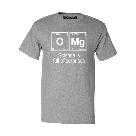P&B OMG Element Science is Full of Surprises Men's T-shirt, Heather Gray, XL