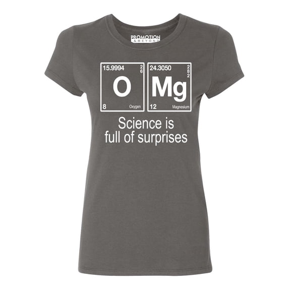 P&B OMG Element Science is Full of Surprises Women's T-shirt, Charcoal, 2XL