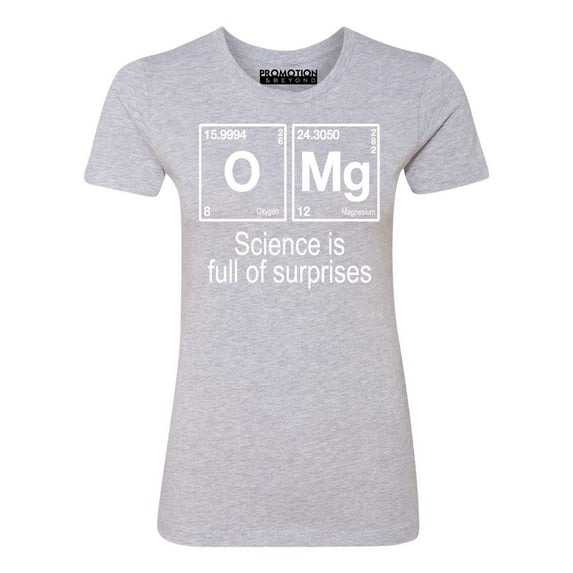 P&B OMG Element Science is Full of Surprises Women's T-shirt, Heather Gray, S