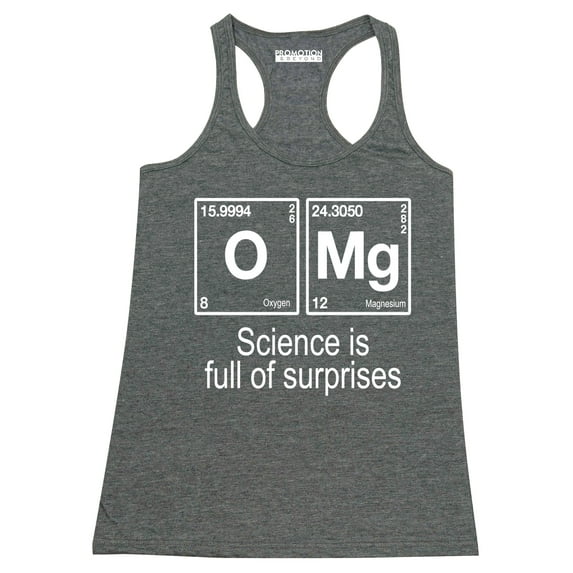 P&B OMG Element Science is Full of Surprises Women's Tank Top, Heather Charcoal, 2XL