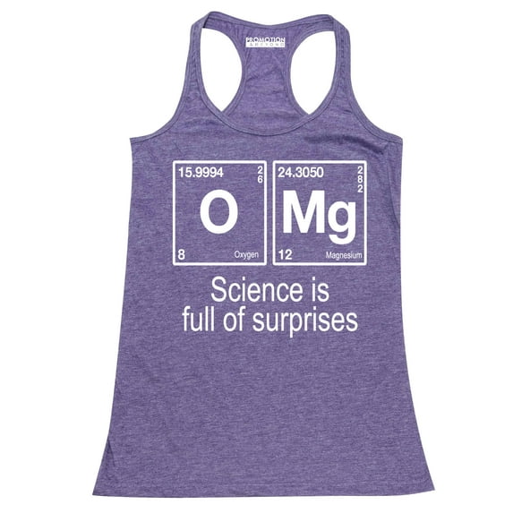 P&B OMG Element Science is Full of Surprises Women's Tank Top, Heather Purple, M