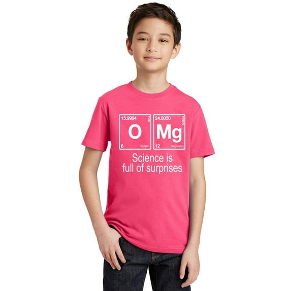 P&B OMG Element Science is Full of Surprises Youth T-shirt, Cyber Pink, XS