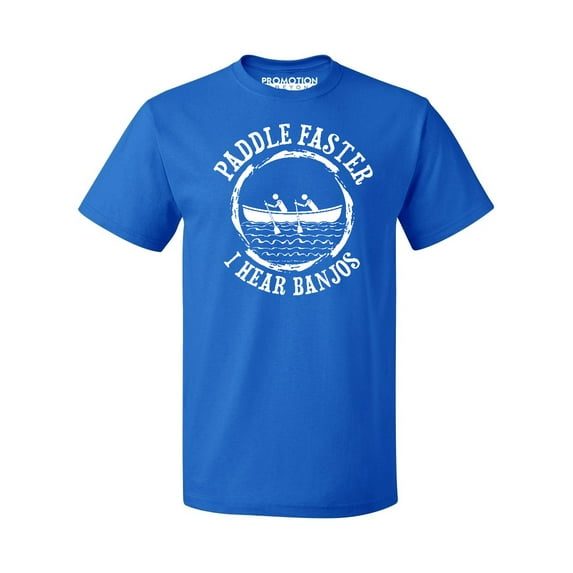 P&B Paddle Faster I Hear Banjos Funny Men's T-shirt, 2XL, Royal