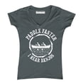 thumbnail image 1 of P&B Paddle Faster I Hear Banjos Funny Women's V-neck, 2XL, Charcoal, 1 of 2