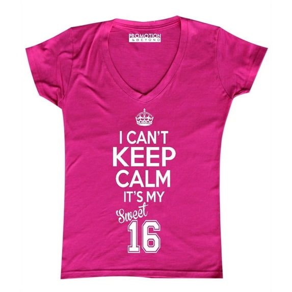 P&B SWEET SIXTEEN IT'S MY BIRTHDAY! Women's V-neck, Pink, S