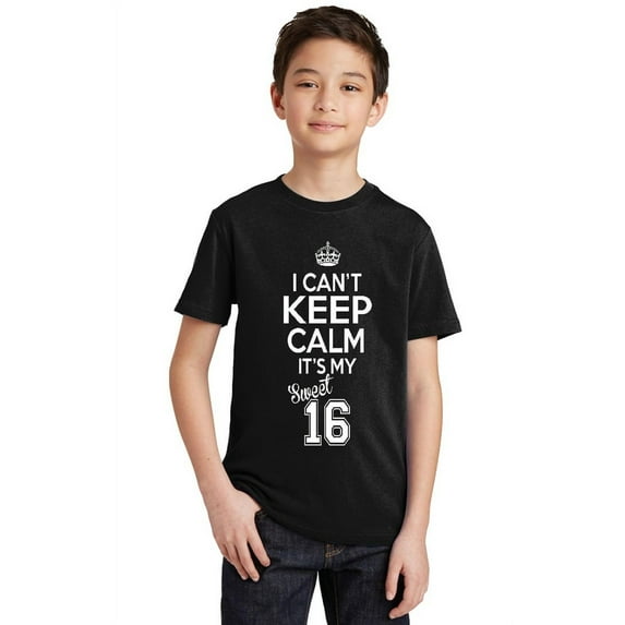 P&B SWEET SIXTEEN IT'S MY BIRTHDAY! Youth T-shirt, Black, L