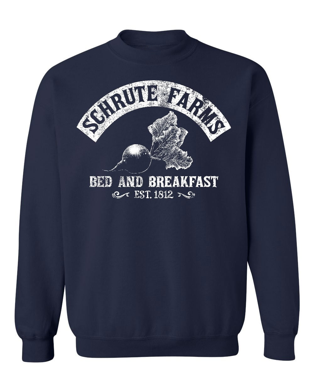 P B Schrute Farms Beets Bed Breakfast Funny Crewneck Sweatshirt 2XL Black Walmart