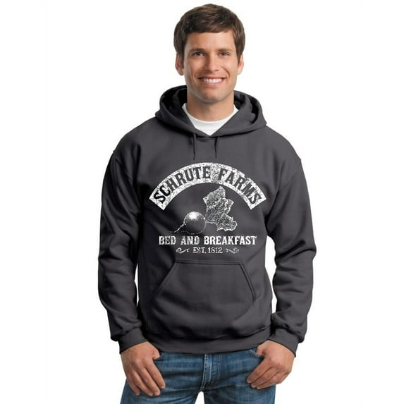P&B Schrute Farms Beets Bed & Breakfast Funny Hooded Sweatshirt, L, Charcoal