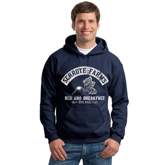 P&B Schrute Farms Beets Bed & Breakfast Funny Hooded Sweatshirt, S, Navy