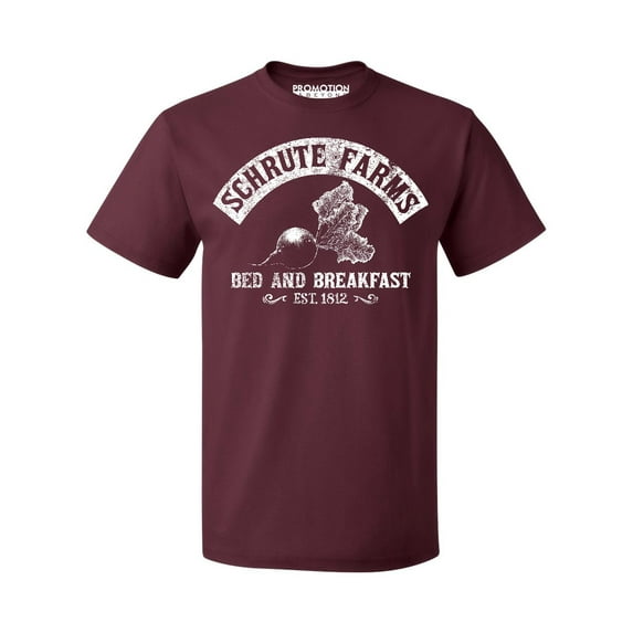 P&B Schrute Farms Beets Bed & Breakfast Funny Men's T-shirt, XL, Maroon