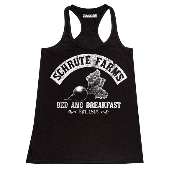 P&B Schrute Farms Beets Bed & Breakfast Funny Women's Tank Top, 2XL, Black