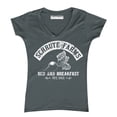 thumbnail image 1 of P&B Schrute Farms Beets Bed & Breakfast Funny Women's V-neck, S, Charcoal, 1 of 2