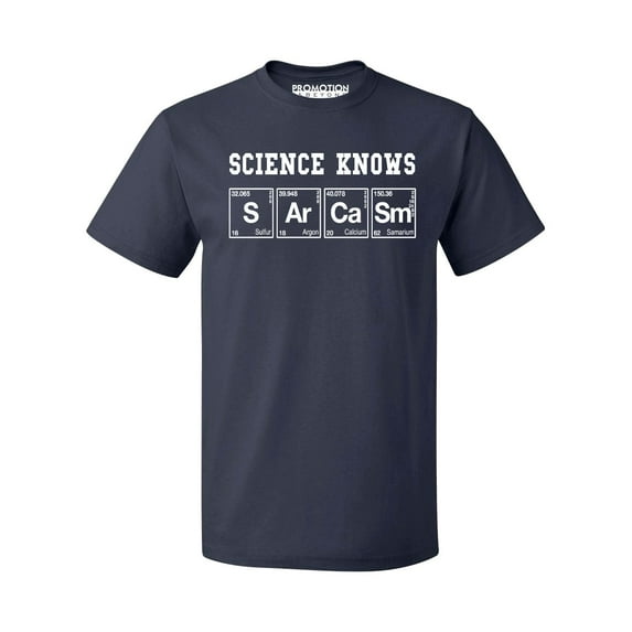P&B Science Knows Sarcasm Men's T-shirt, Navy, S