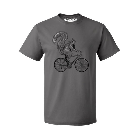 P&B Squirrel Riding Bike Men's T-shirt, 3XL, Charcoal