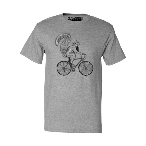 P&B Squirrel Riding Bike Men's T-shirt, 3XL, H. Grey