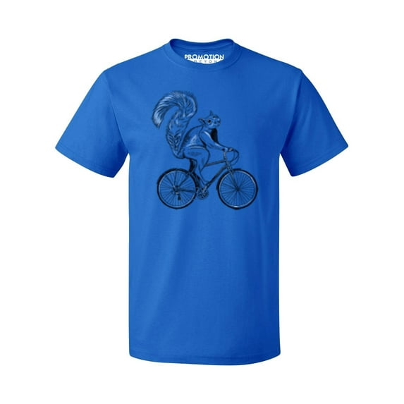 P&B Squirrel Riding Bike Men's T-shirt, M, Royal