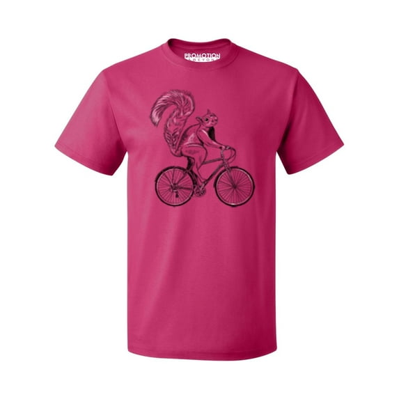 P&B Squirrel Riding Bike Men's T-shirt, S, Cyber Pink