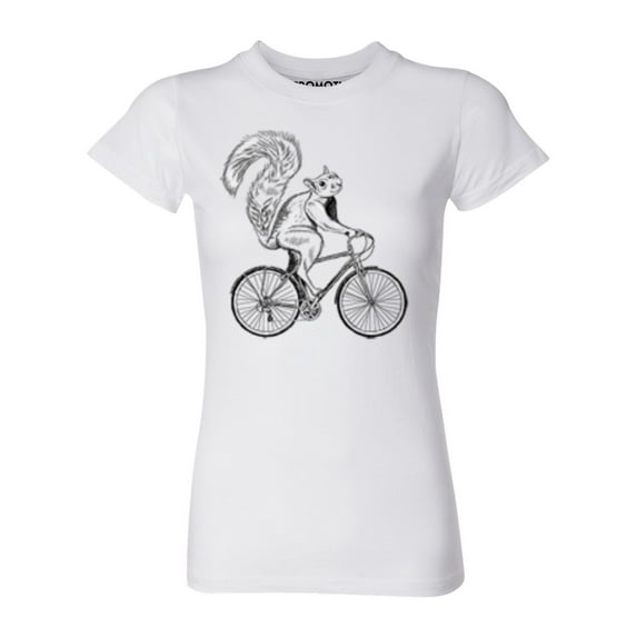 P&B Squirrel Riding Bike Women's T-shirt, 3XL, White