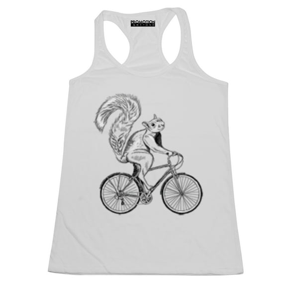 P&B Squirrel Riding Bike Women's Tank Top, S, White