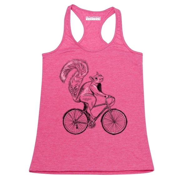 P&B Squirrel Riding Bike Women's Tank Top, XL, H. Pink