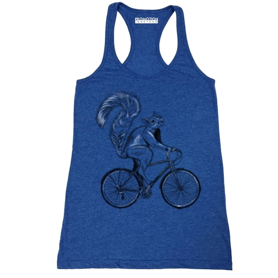 P&B Squirrel Riding Bike Women's Tank Top, XL, H. Royal