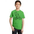 thumbnail image 1 of P&B Squirrel Riding Bike Youth T-shirt, S, Green, 1 of 2