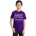 thumbnail image 1 of P&B Sweat Is Fat Crying Show No Mercy Youth T-shirt, Purple, M, 1 of 2