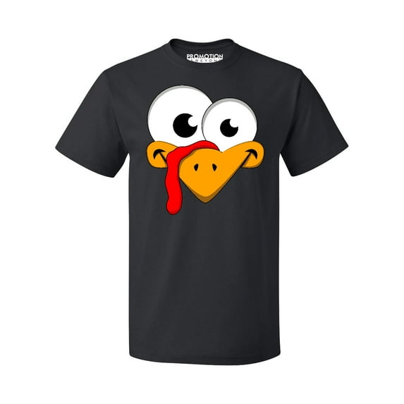 P&B Thanksgiving Silly Turkey Face Men's T-shirt, XL, Black