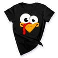 thumbnail image 1 of P&B Thanksgiving Silly Turkey Face Women's T-shirt, L, Black, 1 of 5