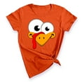 thumbnail image 1 of P&B Thanksgiving Silly Turkey Face Women's T-shirt, XL, Orange, 1 of 5