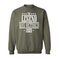 thumbnail image 1 of P&B The Legend Has Retired 2021 Funny Crewneck Sweatshirt, 2XL, Military, 1 of 2