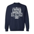 thumbnail image 1 of P&B The Legend Has Retired 2021 Funny Crewneck Sweatshirt, L, Navy, 1 of 2
