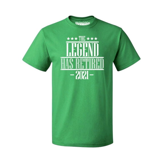 P&B The Legend Has Retired 2021 Funny Men's T-shirt, S, Green