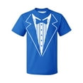 thumbnail image 1 of P&B Tuxedo White Funny Men's T-shirt, L, Royal, 1 of 2