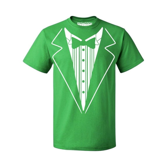 P&B Tuxedo White Funny Wedding Ceremony Party Men's T-shirt, 2XL, Green