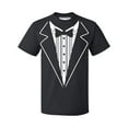 thumbnail image 1 of P&B Tuxedo White Funny Wedding Ceremony Party Men's T-shirt, 3XL, Black, 1 of 2
