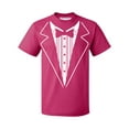 thumbnail image 1 of P&B Tuxedo White Funny Wedding Ceremony Party Men's T-shirt, XL, Cyber Pink, 1 of 2