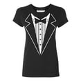 thumbnail image 1 of P&B Tuxedo White Funny Wedding Ceremony Party Women's T-shirt, L, Black, 1 of 2