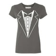 thumbnail image 1 of P&B Tuxedo White Funny Wedding Ceremony Party Women's T-shirt, L, Charcoal, 1 of 2